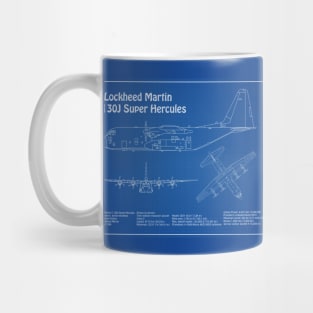 C-130 Hercules - Airplane Blueprint -  AD Mug